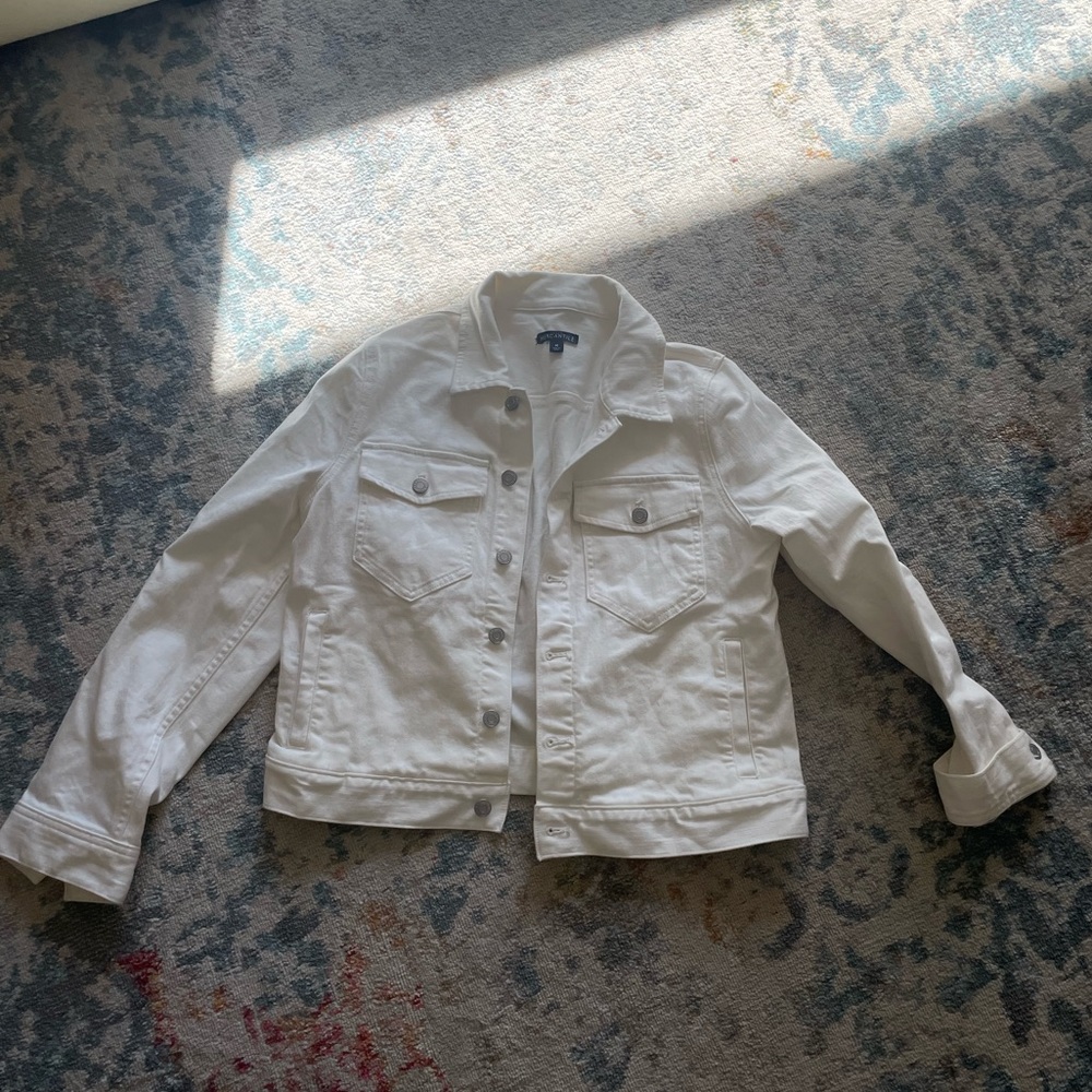 J Crew Classic White Denim Jacket (worn once)